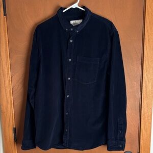 Alpine Design Mens Large Navy Blue Corduroy Button-Up Shirt LIKE NEW